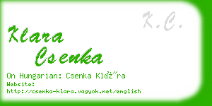 klara csenka business card